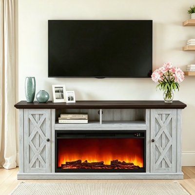 Knighten TV Stand For TVs Up To 78" With Fireplace Included