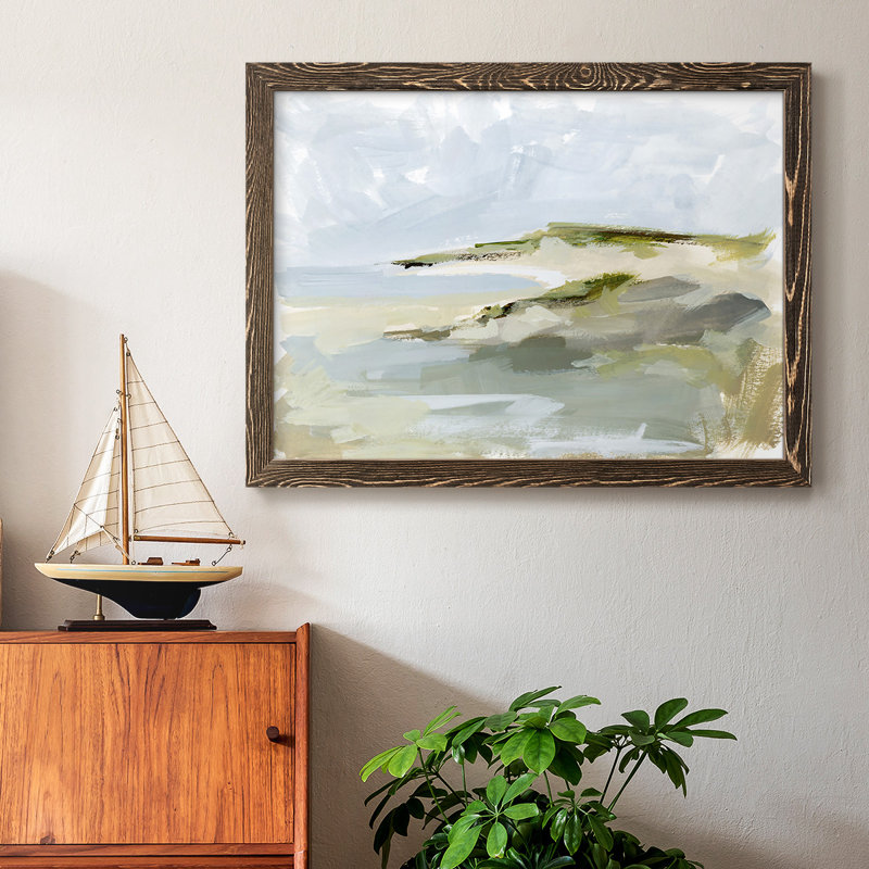 Impression sur toile «Sea Cove Impression I», Cadre noyer, H 14 po x l 20 po x P 1,5 po