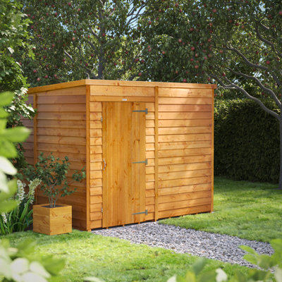 Powersheds 8 x 6ft Timber Overlap Windowless Pent Garden Shed