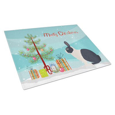 Caroline's Treasures Tempered Glass Dutch Rabbit Christmas Cutting Board