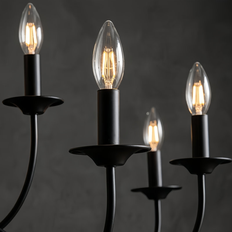 Aviona 18-Light 43.3"W Dimmable Traditional/Classic Black Candle Style Chandelier for Living Room or Dining Room, Black