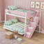 Lit superposé en bois avec escalier de rangement et éclairage DEL-27410242-27410253
