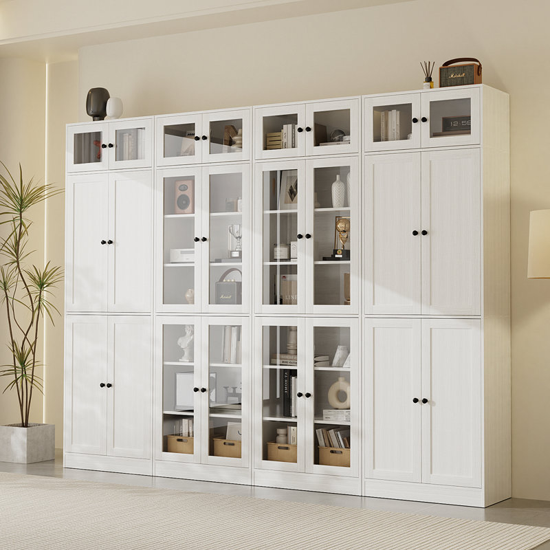 86.7'' H X 94.48'' W Book Cabinet Storage Bookcase Set