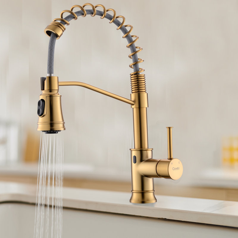 GAWEZA Pull Down Kitchen Faucet, Gold