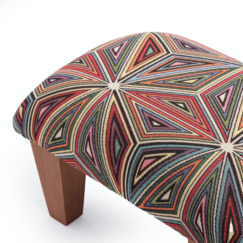 Ector 38cm Wide Rectangle Floral Footstool Ottoman