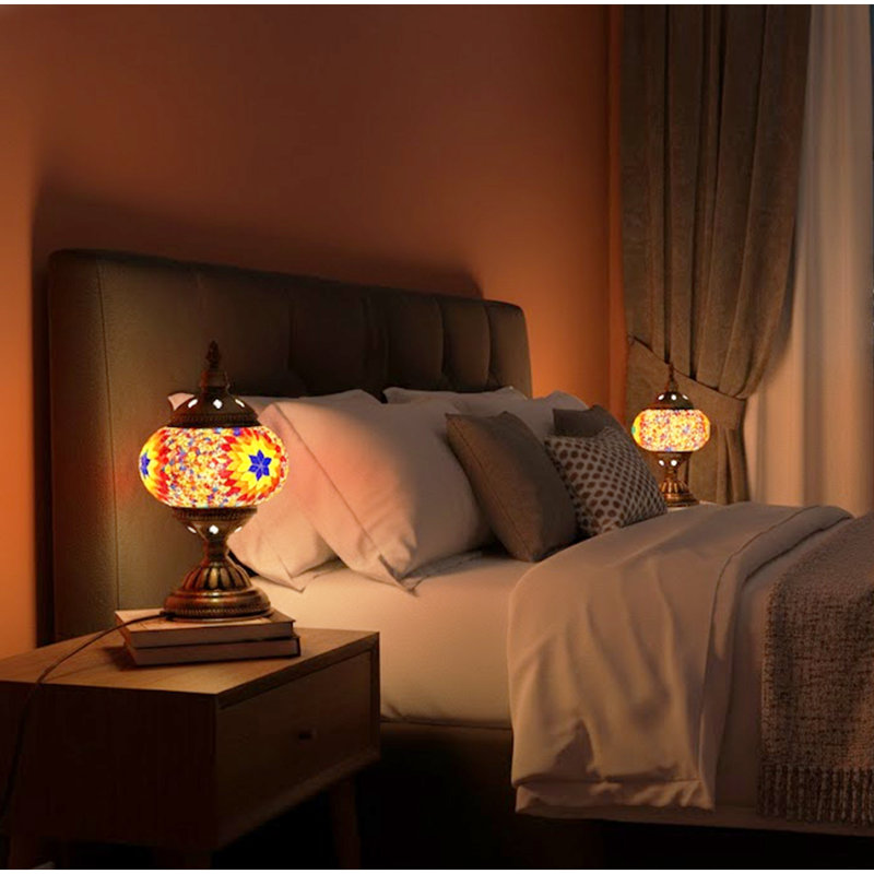 Mosaic-style Stain Glass Table Lamp With E26 Bulb