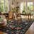 Goldene Boho Bird Area Rug Washable Rugs for Living Room, Large Floral Bedroom Carpet Low-Pile-2061229852