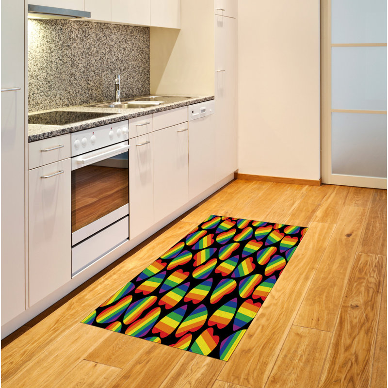 Tapis décoratif en polyuréthane à haute densité Rainbow, Rectangle 2 pi 7 po x 5 pi