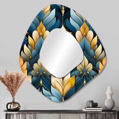 Motif à chevrons or et bleu