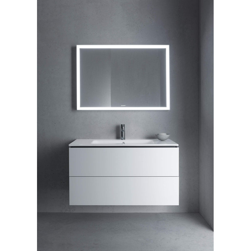 Lavabo de salle de bain vasque rectangulaire en céramique avec trop-plein Me by Starck, l 48,375 po x P 19,25 po