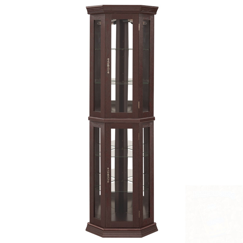 Lighted Accent Cabinet with Glass Doors and Adjustable Shelving