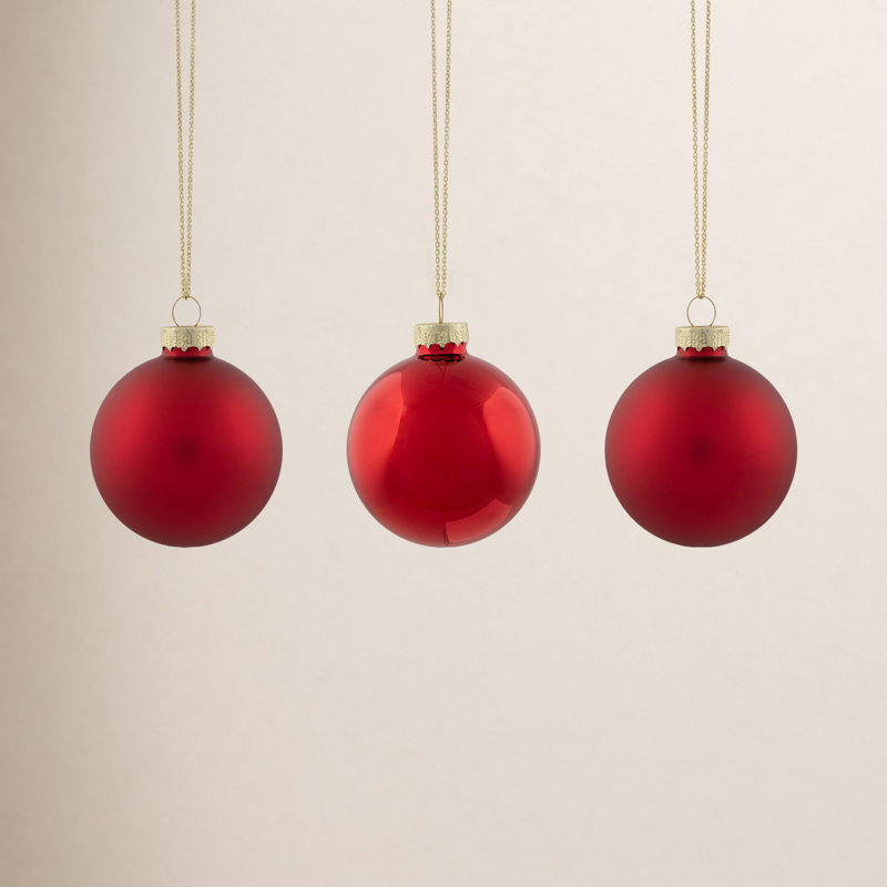 Ornement boule de Noël en verre, Rouge