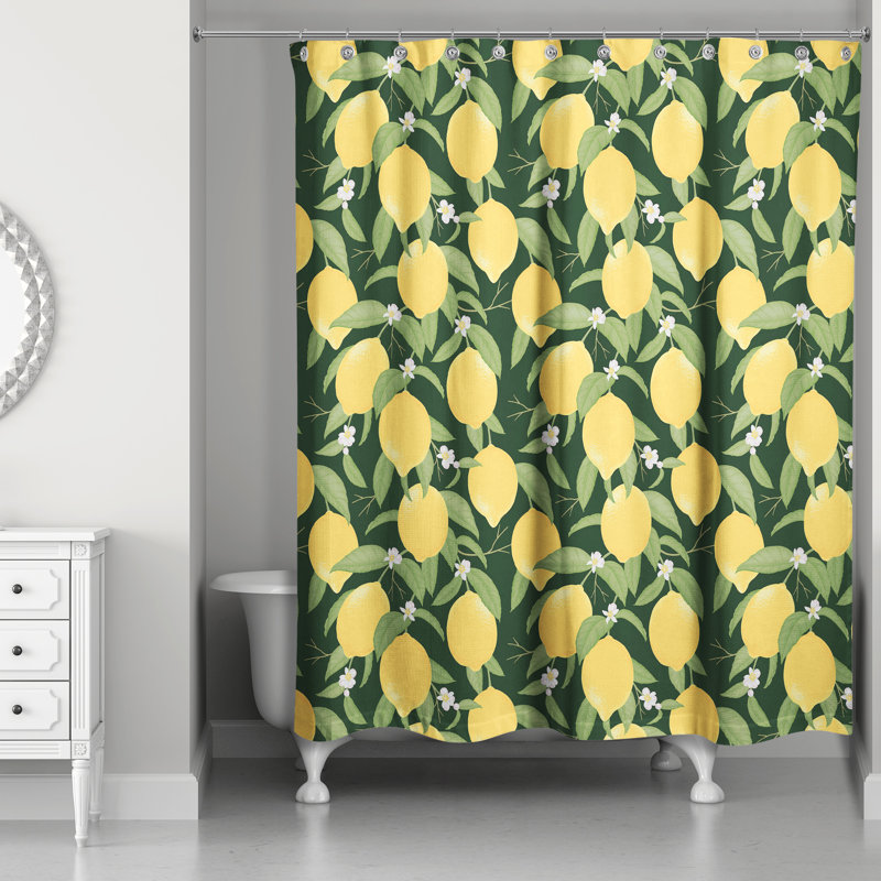 Alondria Floral Shower Curtain, Green