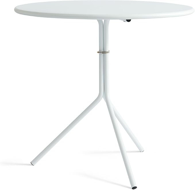 Chios Minimalist Design 31.5 Inch Diameter Round Metal Patio Table, Indoor and Outdoor Bistro Table, Cafe Table, Dining Table, Suitable for Indoor and Outdoor Cafes and Restaurants