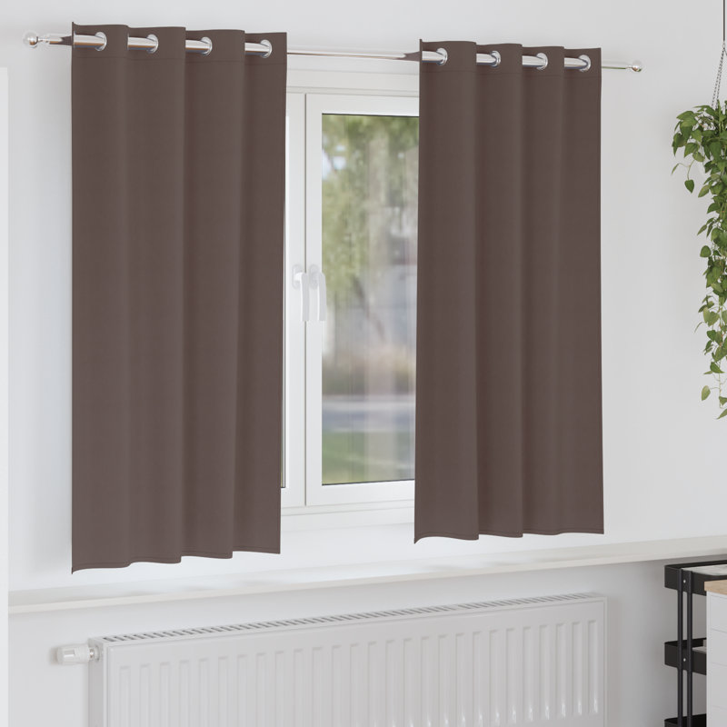 Tacorian Curtain Pair, 140cm Width x 175cm Drop, Dark Brown