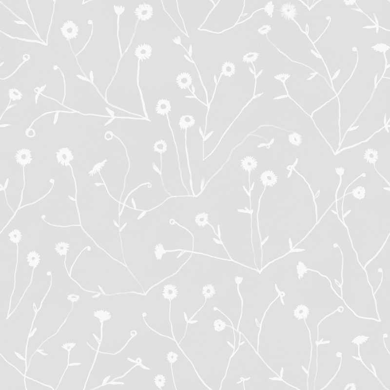 Susan Hable Floral Non-Pasted Satin Wallpaper by Susan Hable, Light Gray