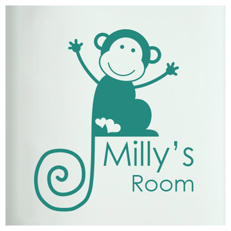 Animals Wall Decal, Aqua Green