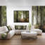 «Green Fall Forest with Sun Rays», reproduction de photo sur toile-2004688788