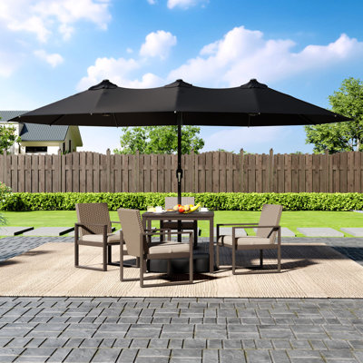 Parasol de marché rectangulaire avec base