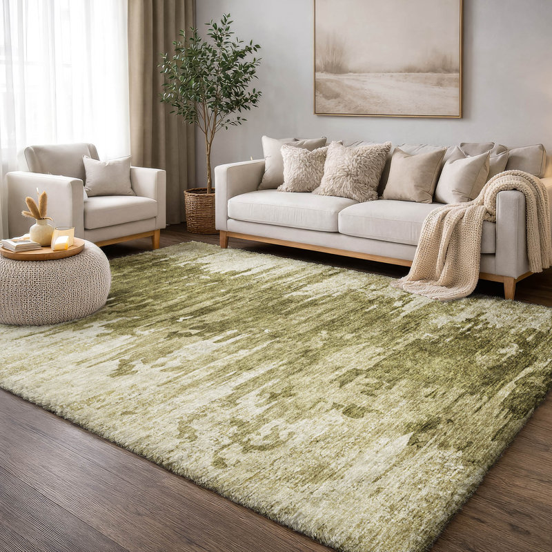 Tapis à poil long de qualité supérieure lavable à la machine ADS705, Moka, 8 pi x 10 pi