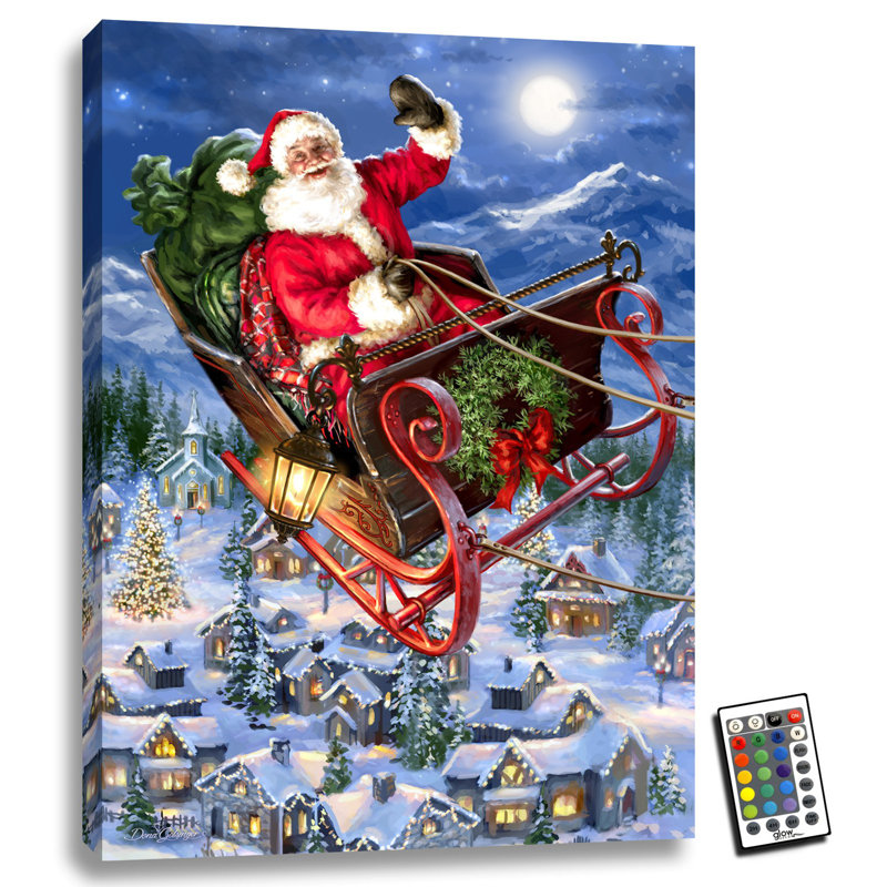 «Delivering Christmas» 18 x 24 entièrement imprimée à DEL ColorChange