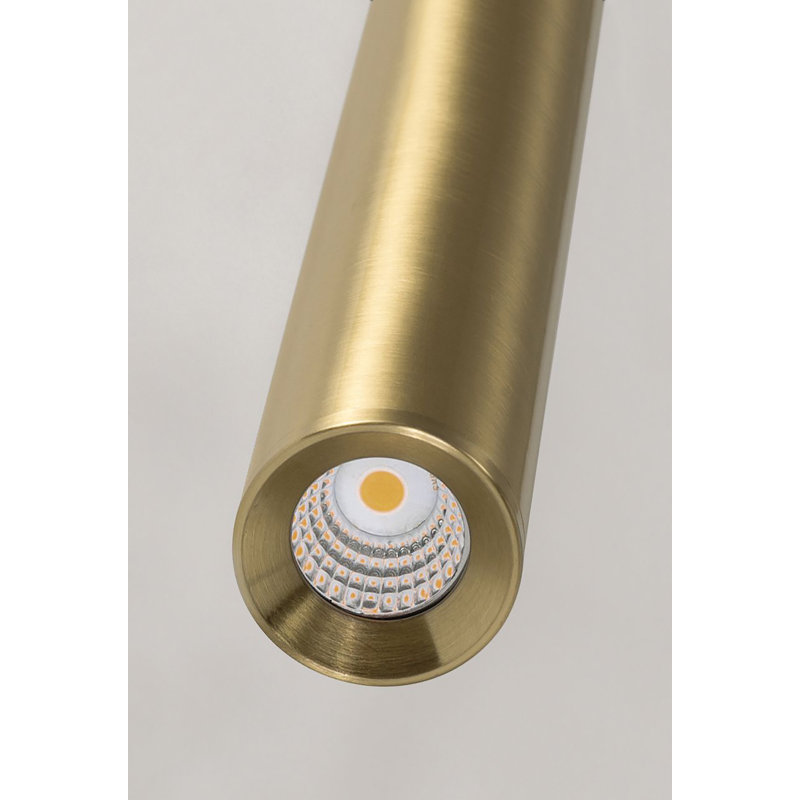 Luminaire suspendu grappe à 6 lumières DEL, Laiton satiné