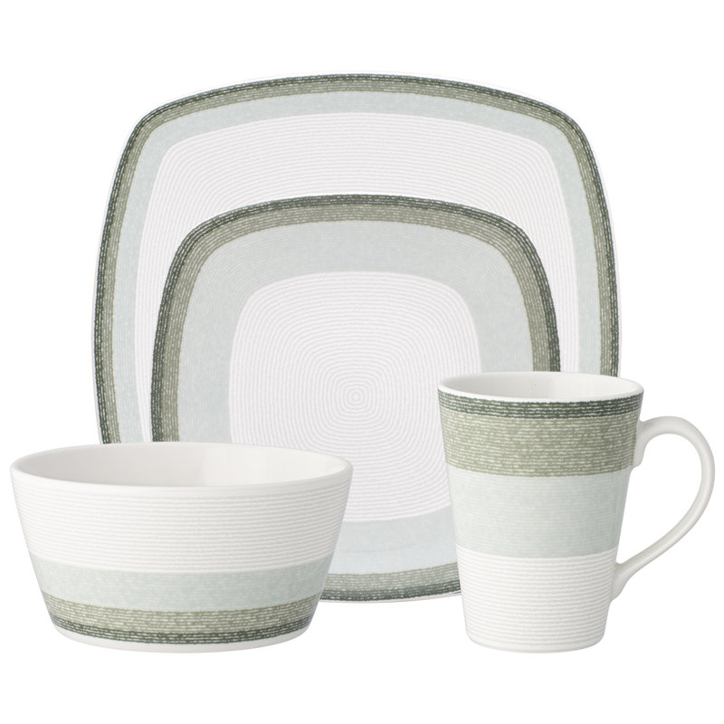 Couvert individuel 4 pièces Noritake Colorscapes Layers, Sauge