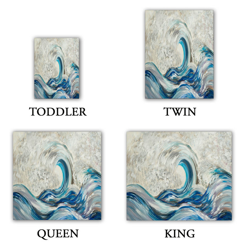Duvet Cover, King Duvet Cover + 2 King Shams, Light/Blue/Grey