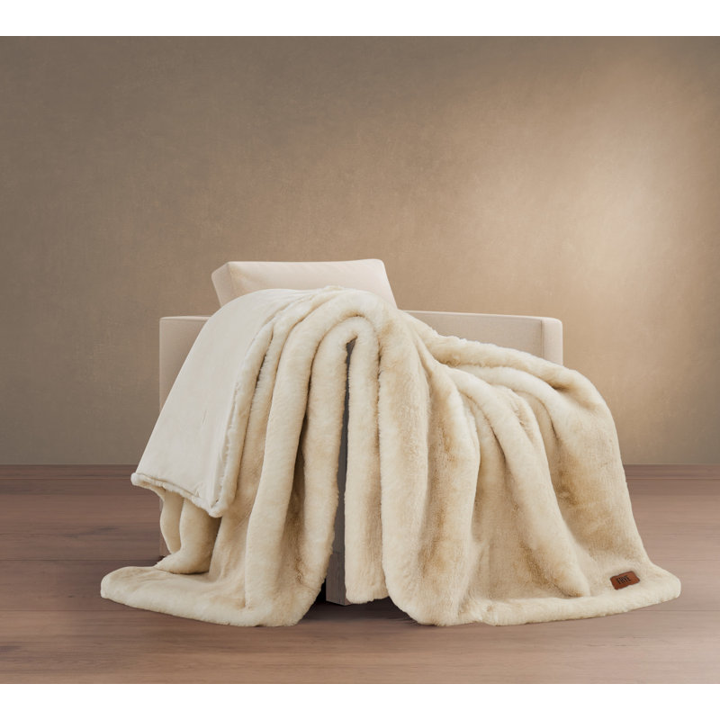 Frye Luxe Heavyweight Oversized Faux Fur, Beige