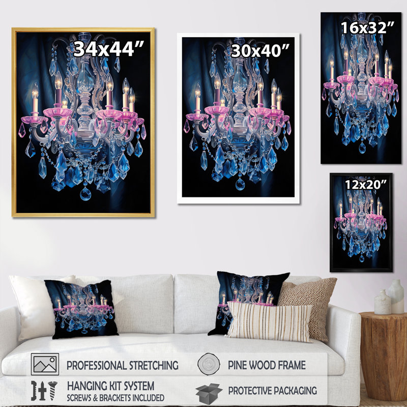 «Chandelier Harmony in Contrasts III», reproduction sur toile, H 32 po x l 16 po x P 1 po, Toile tendue