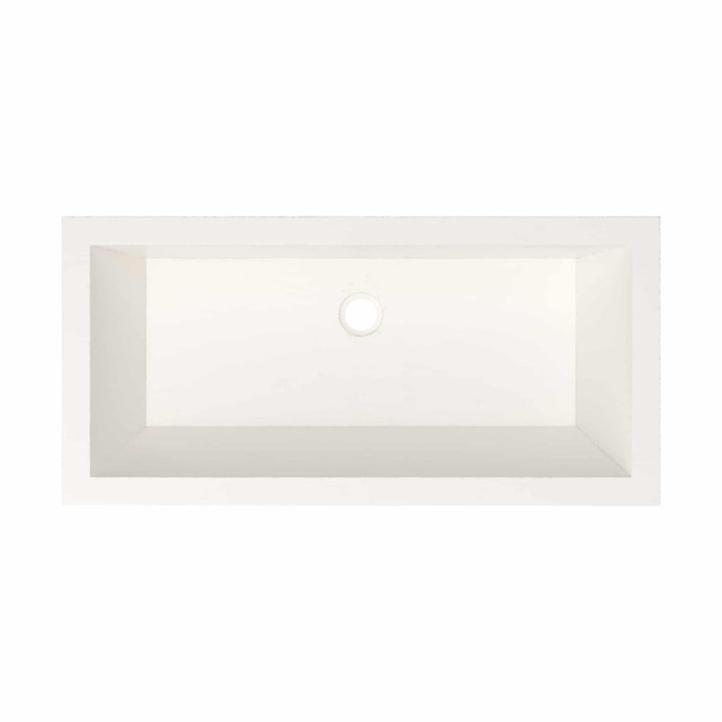 Arcata 30" Undermount Concrete Trough Bathroom Sink, Pearl