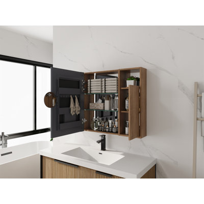 Armoire de toilette avec miroir 39,4 "avec rangement