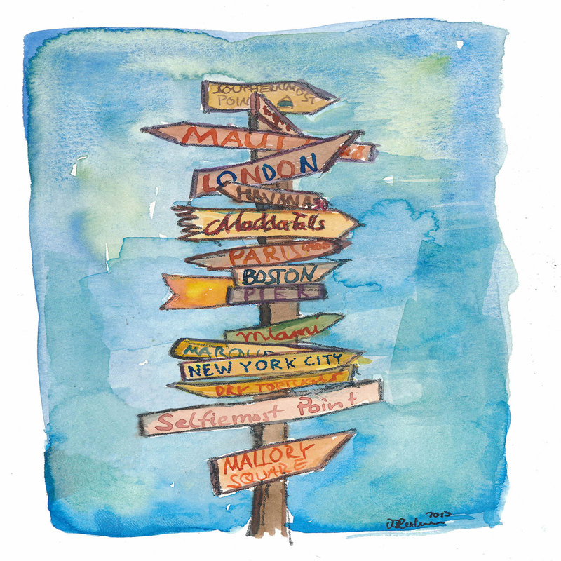Ensembles de housse de couette DiaNoche en microfibre par Markus Bleichner - Key West Sign Post
