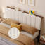 Tête de lit tapissier à grand lit avec éclairage à DEL Aurora et rangement, hauteur réglable pour matelas de 8 à 14 pouces-409080617-409080628
