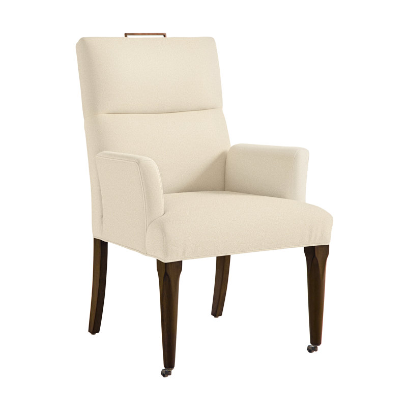 Thom Filicia Home Fabric Tight Back Arm Chair with Wheel, Havana, Kimoni Natural