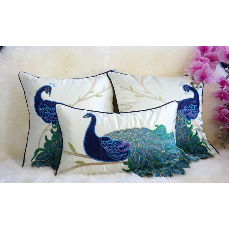  High Quality Silk Throw Pillow Cover, Green