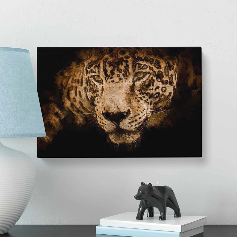 Jaguar Stalking Prey - Wall Art, 35cm H x 50cm W x 3cm D, Wrapped Canvas
