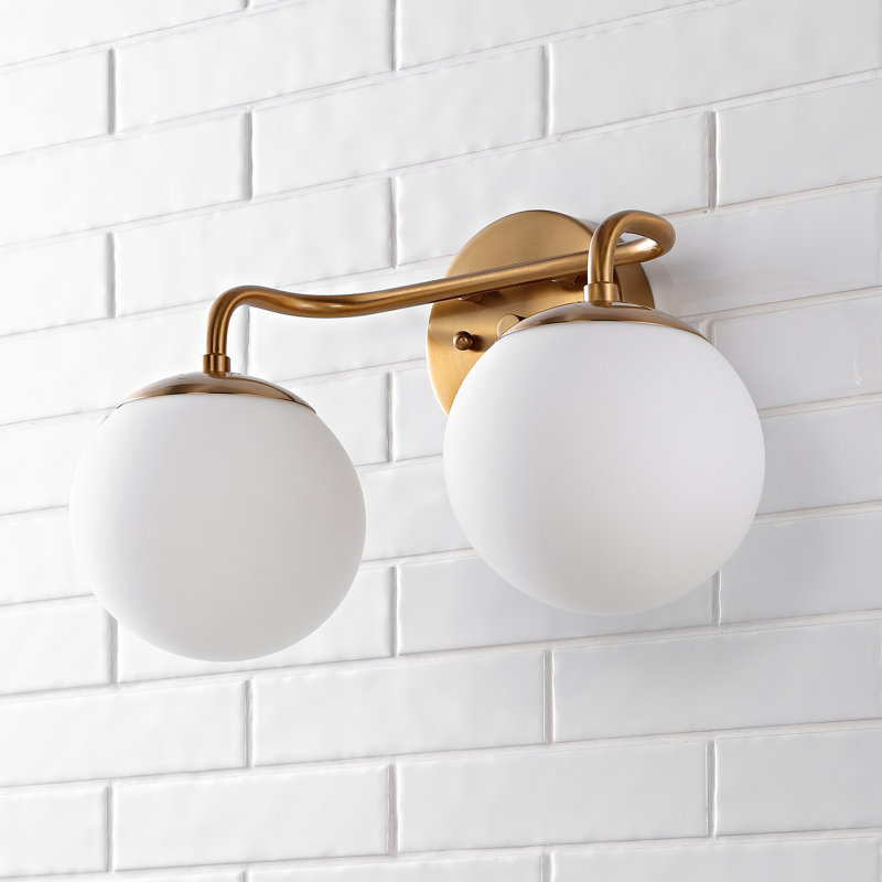 Meuble-lavabo contemporain 2 lumières Louis, Laiton doré, Deux lumières