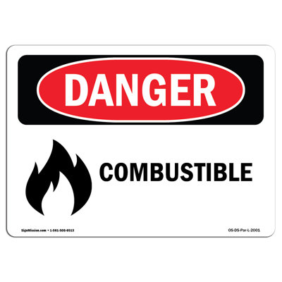 Combustible Aluminum Sign 12 x 18