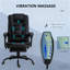 Fauteuil de massage inclinable à dossier haut avec support lombaire, repose-pieds, dossier inclinable, hauteur réglable