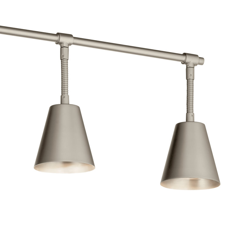 Rail d'éclairage Ruby-Grace 6Lt, Nickel satiné