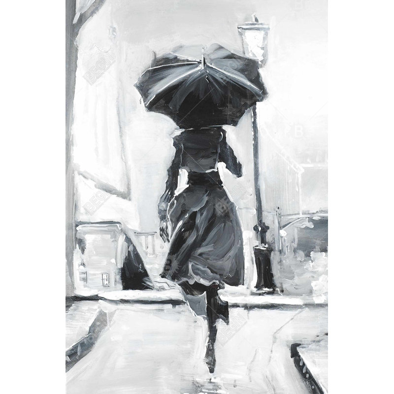 " Woman Running In The Rain "