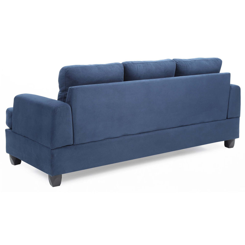 Canapé en microfibre 79 po, Noir, Microsuède / microfibre bleu marine