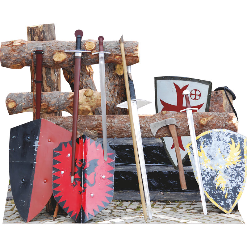 Viking Blacksmith Sword Shield Axe Rack Cardboard Standup