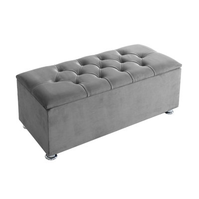 Lordan Velvet Upholstered Storage Bench