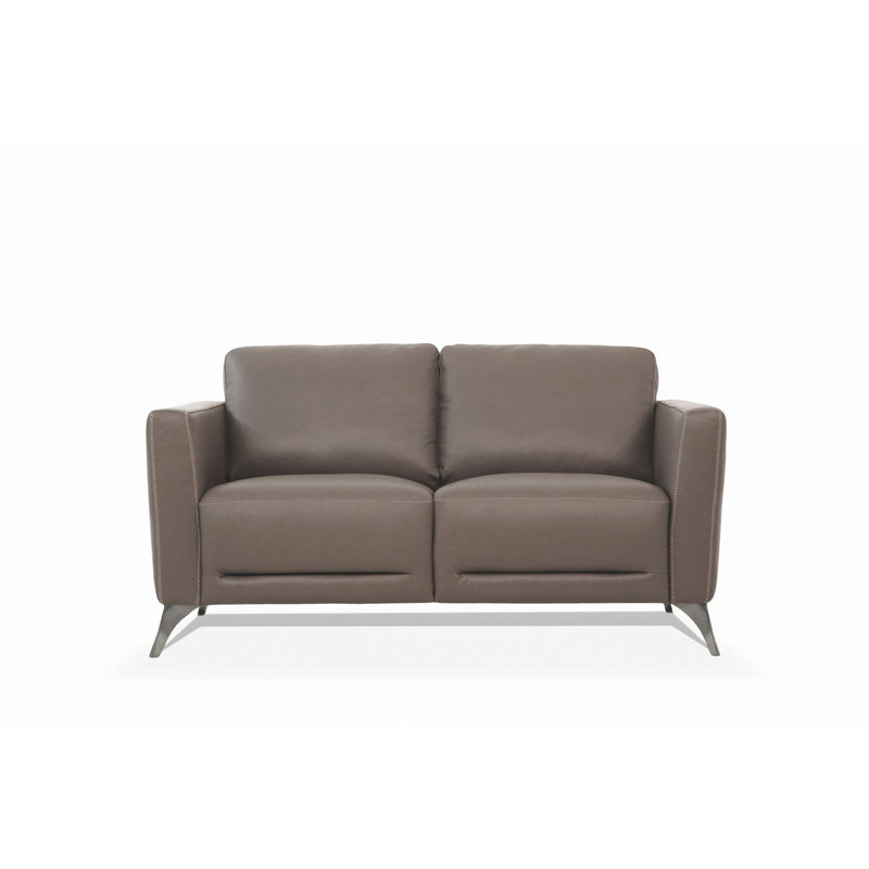 Causeuse en cuir taupe de Malaga (assemblée)