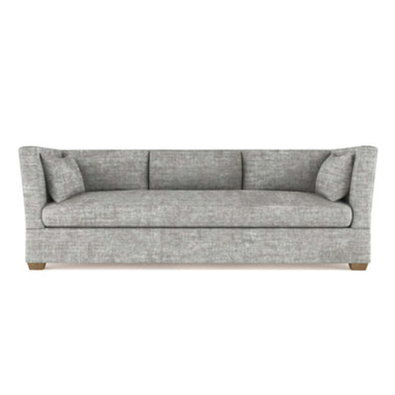 Canapé Rivington, H 31 po x l 108 po x P 37 po, Velours écrasé rayé argent, Patiné