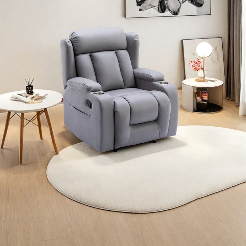 Une chaise longue ergonomique et confortable, Cuir gris