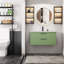 Ensemble de meuble-lavabo mural simple Sharee avec comptoir d'évier, robinet et drain en alliage de zinc, armoire flottante avec tiroirs à fermeture en douceur-1709662311-1709662306