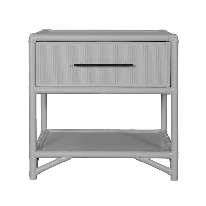 Juno One-Drawer Nightstand, Light Gray